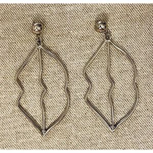 Lips Silver Drop Earrings